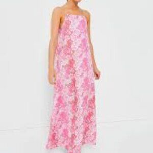 Elegant Pink Floral Maxi Dress